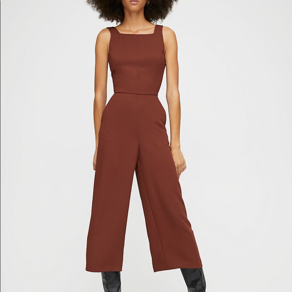 NWT Aritzia Écoulement tie back jumpsuit in rust